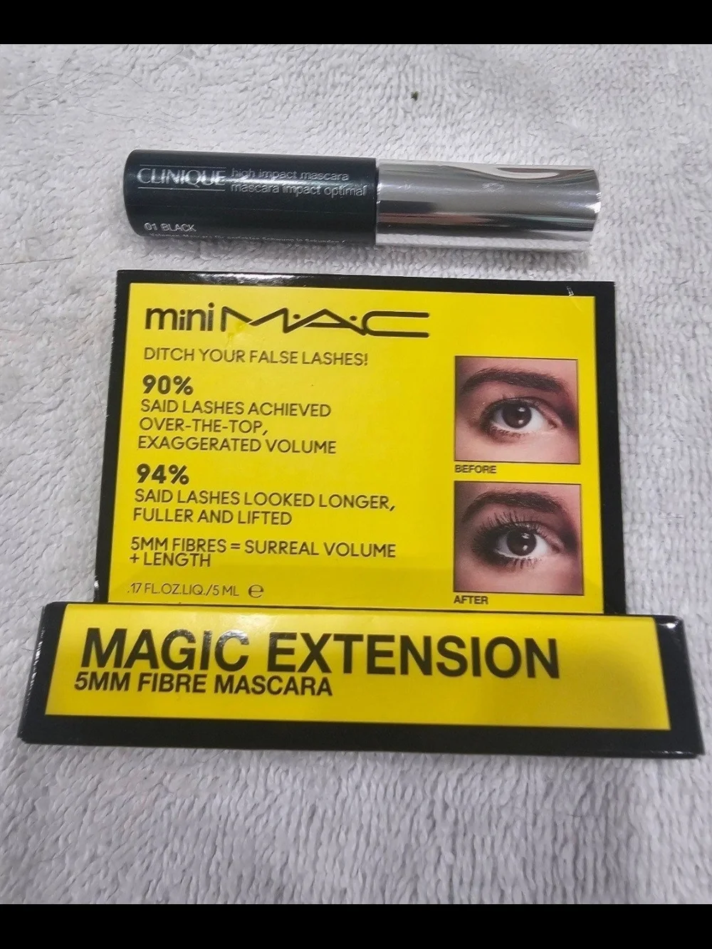 MAC Cosmetics Magic Extension Mascara and Clinique High Impact Mascara